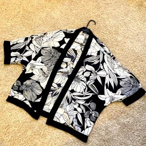 Beautiful floral cardigan. Black and white designs. Apt. 9.